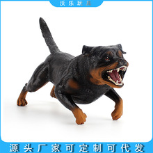 出口儿童仿真大号罗威纳犬模型黑色恶霸犬静态工艺桌面手办玩具狗