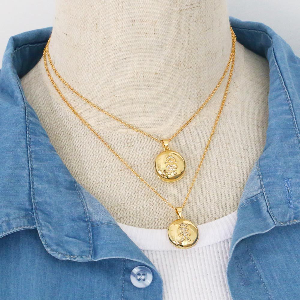 Fashion Human Copper Pendant Necklace Inlay Zircon Copper Necklaces