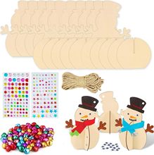 跨境圣诞节木质带底座雪人木质儿童手工diy绘画木板 绘画雪人套装