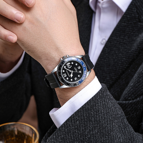Watches for men, casual, simple, Coke ring, fully automatic mechanical watch, fashionable, elegant men's steel band watch