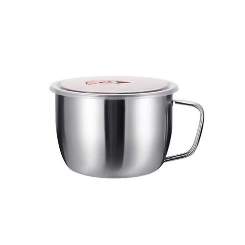 Stainless steel bowl with lid for student dormitory, large size, construction worker lunch bowl 1.3L 1.5L 1.8L large capacity