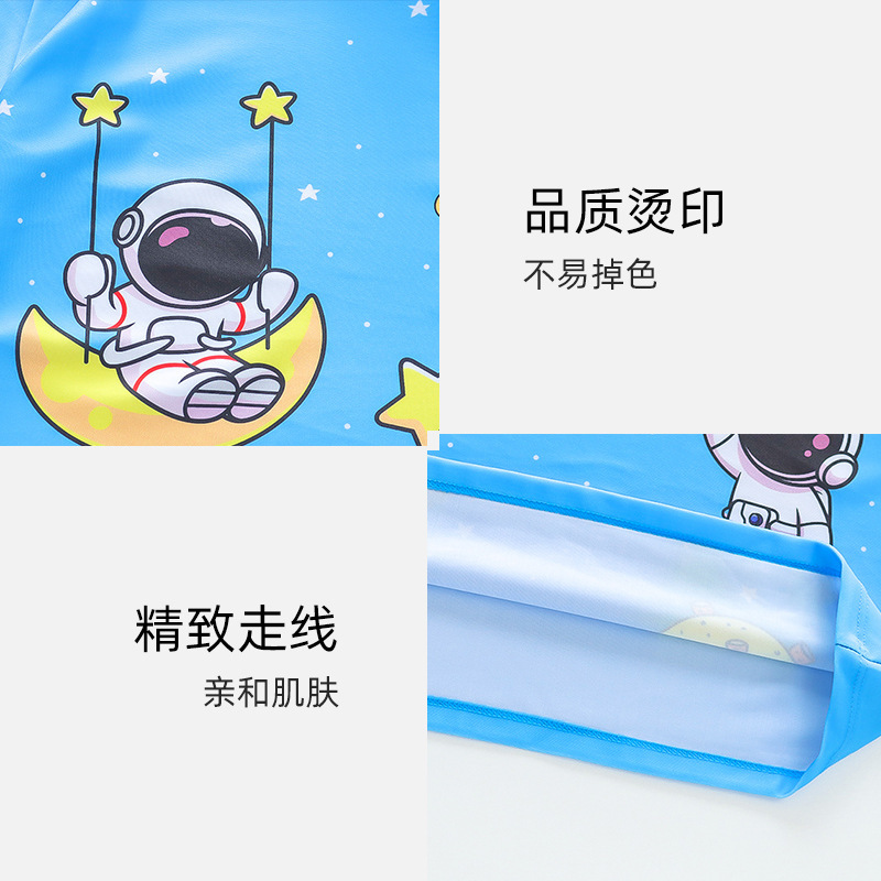 Traje de baño para niños de 2 a 8 años dividido para niños traje de baño de dibujos animados lindo conjunto de dos piezas con gorro de natación traje de baño