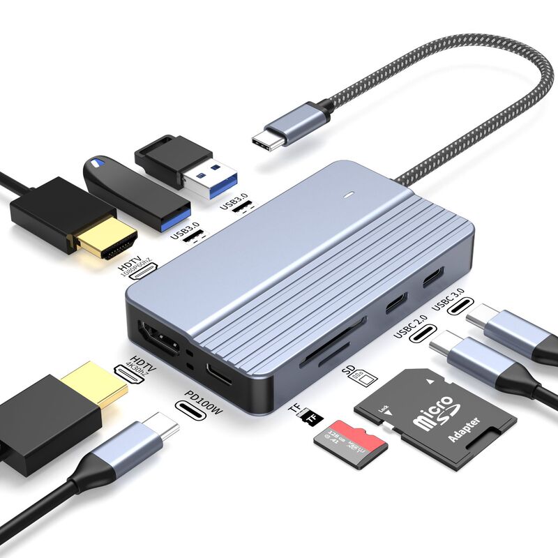 typec docking station is suitable for apple computer macmini three-screen different display nine-in-one multi-function usbc docking station