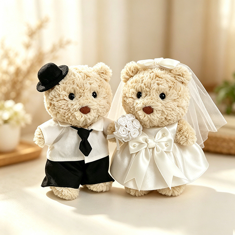 16-18cm Barcelona Bear White Bear Cub Wedding Suit Doll Clothes Summer Mini Skirt Bed Decoration Confession Gift