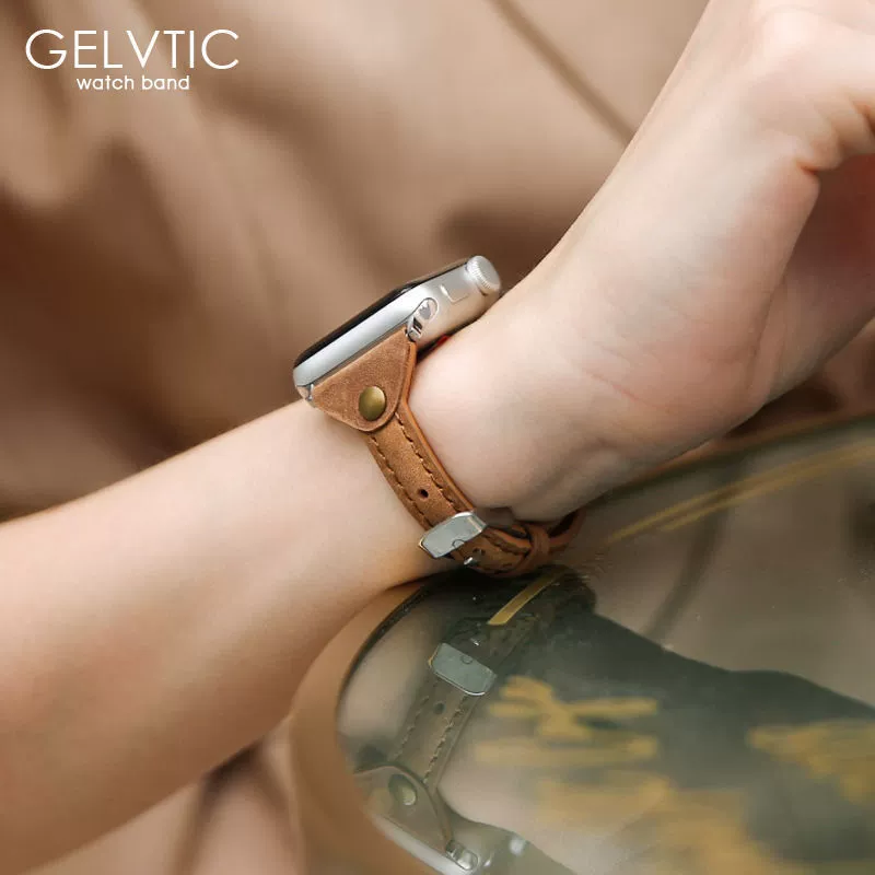 Подходящий ремешок AppleWatch iWatch7 кожа 123456 поколение S7 Apple watch с узким поясом и простым поясом