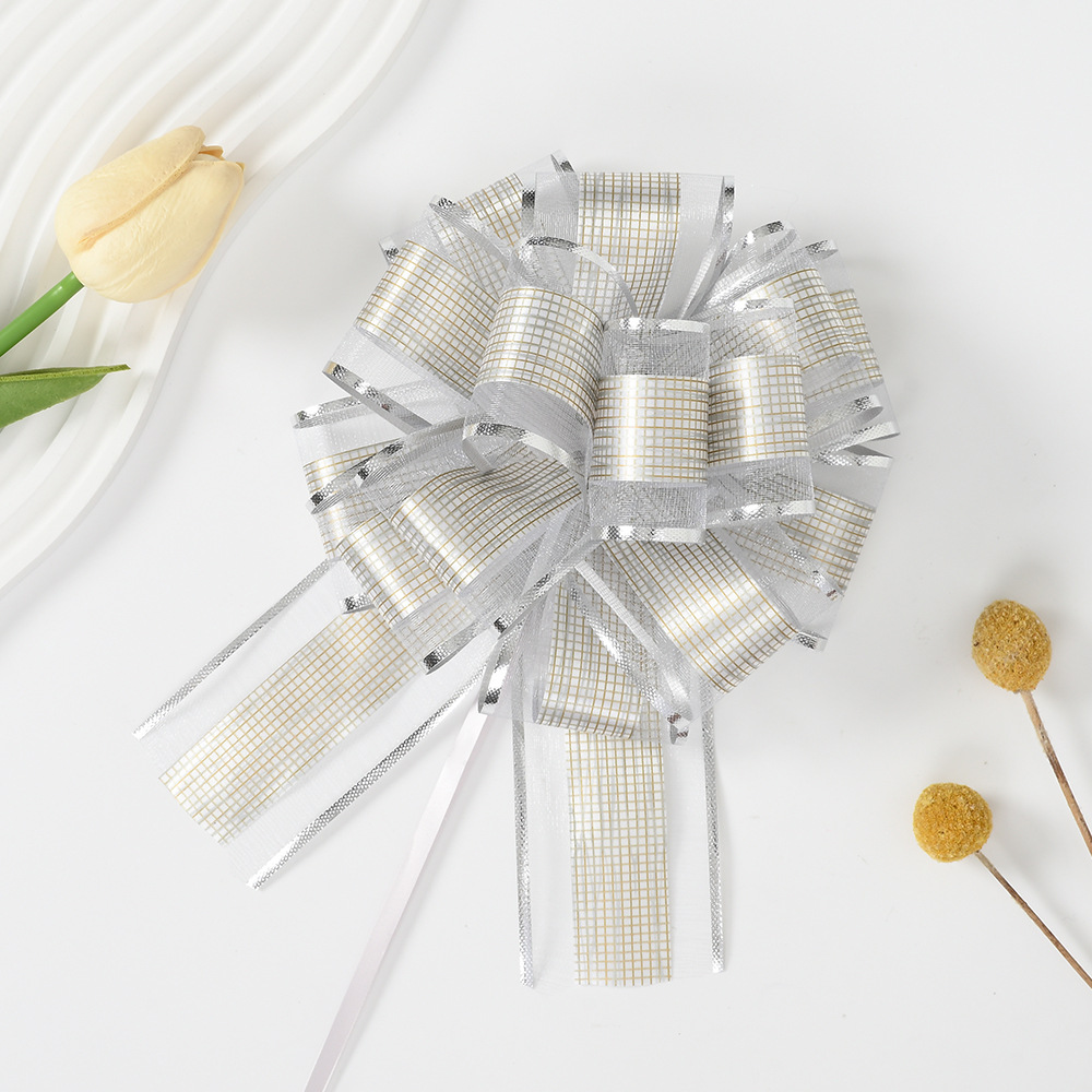 Decoración de regalo de Navidad Año Nuevo caja de regalo embalaje perezoso cinta dibujo flor 30 corteza patrón redondo 8-Sección bola flor