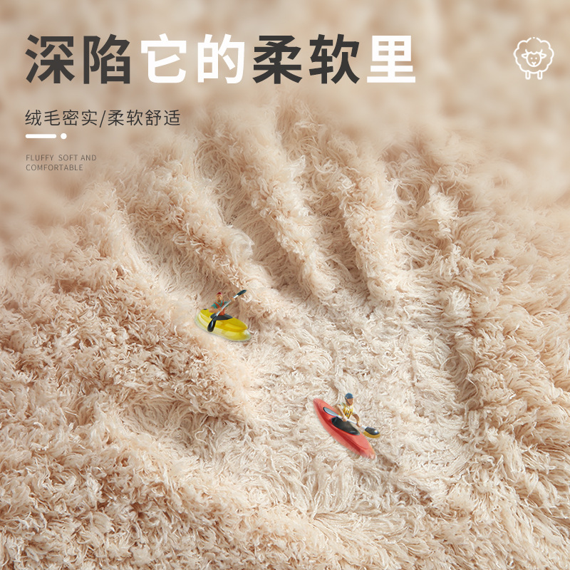 3T23 Wholesale Thickened White Plush Bedside Blanket Full Bedside…