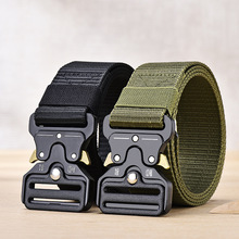 跨境专供眼镜蛇战术腰带户外工装军训插扣帆布尼龙带男编织裤带