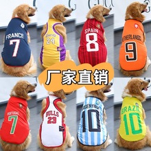 小中大型宠物猫咪狗狗金毛萨摩网眼背心世界杯篮球服装透气舒适