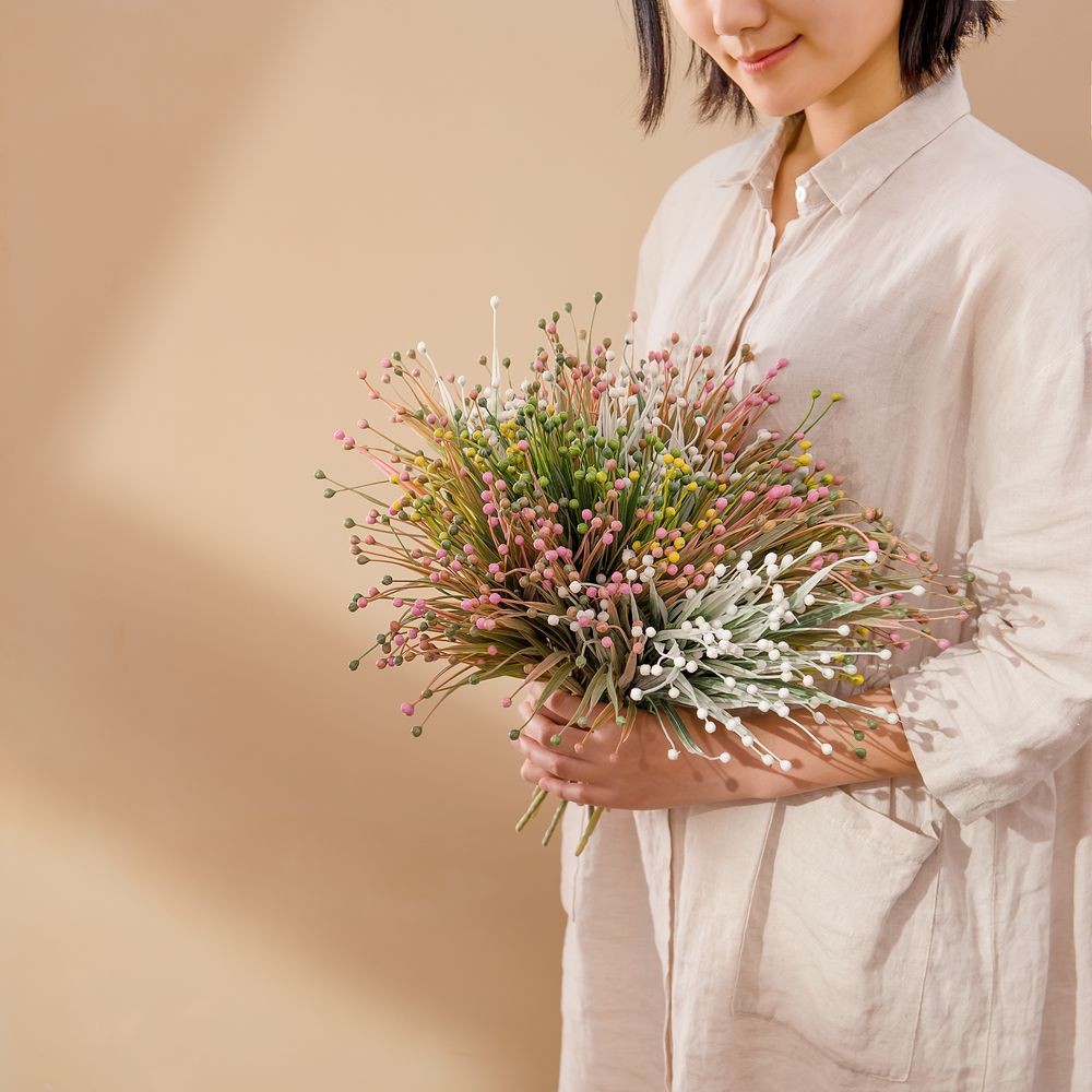 Decorative beans grass matched grass artificial flowers manufacturer fake flowers green plants wholesale wedding celebration INS style cross-border MW77702
