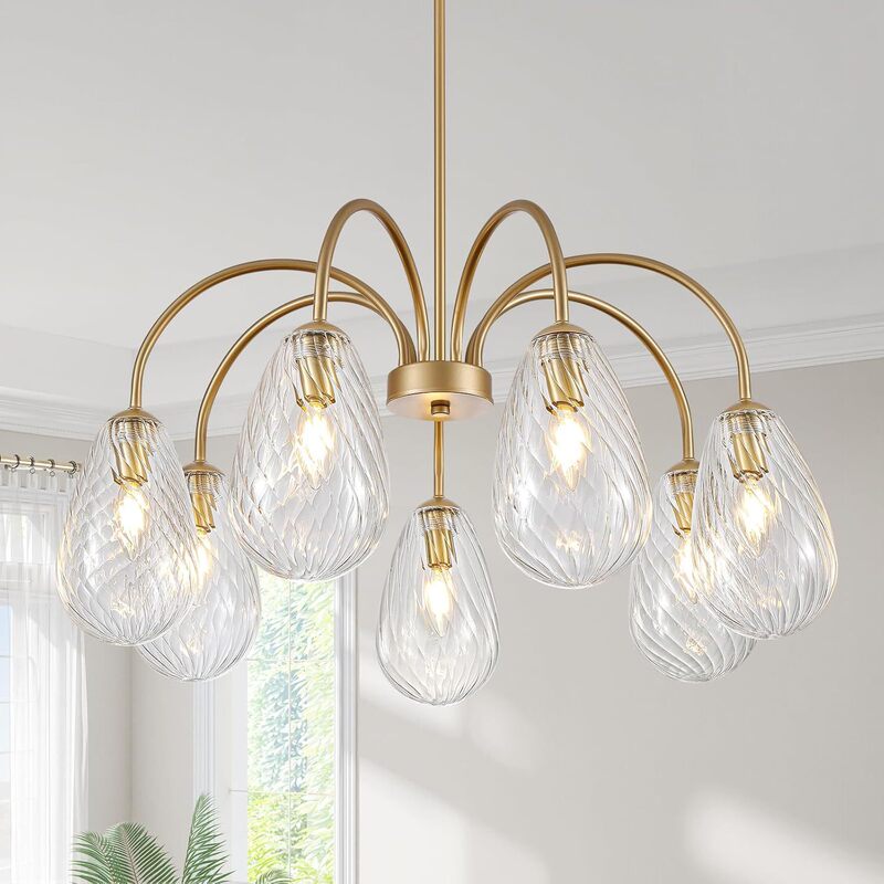 Cross-Border Supply of Medieval Modern Chandeliers with Transparent Twisted Textured Glass Curtains for Kitchen, Living Room, and Bedroom Cross-Border Supply of Medieval Modern Chandeliers with Transparent Twisted Textured Glass Curtains for Kitchen, Living Room, and Bedroom