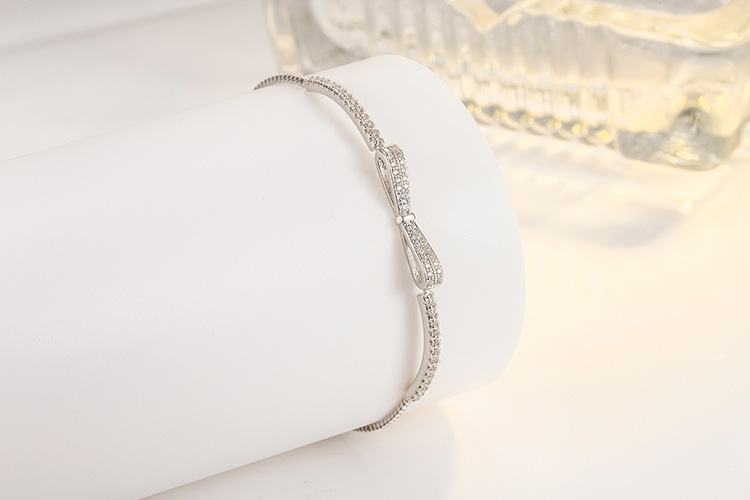 Fashion Bow Knot Copper Bracelets Plating Zircon Copper Bracelets