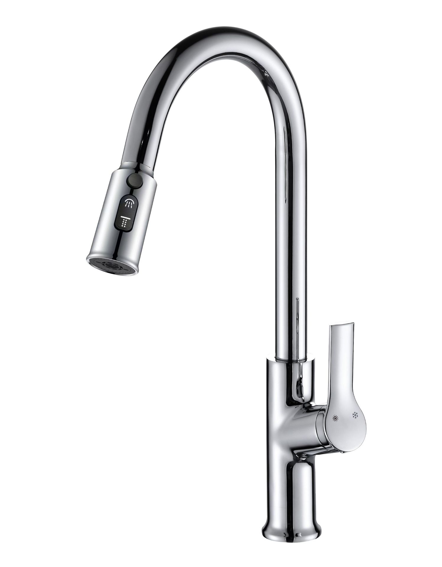 Grifo de elevación y extracción de calor y frío de cobre, fregadero sin agua de modo dual, fregadero, fregadero, grifo de cocina gris