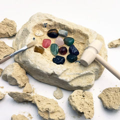 考古寶石挖掘化石寶藏玩具男女孩手工製作diy兒童挖礦石鑽石盲盒