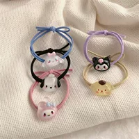 Прозрачная резинка для волос Sanrio, милая мультяшная веревка для волос, Мелодия, собака с корицей, веревка для головы собаки Пача, студенческий головной убор