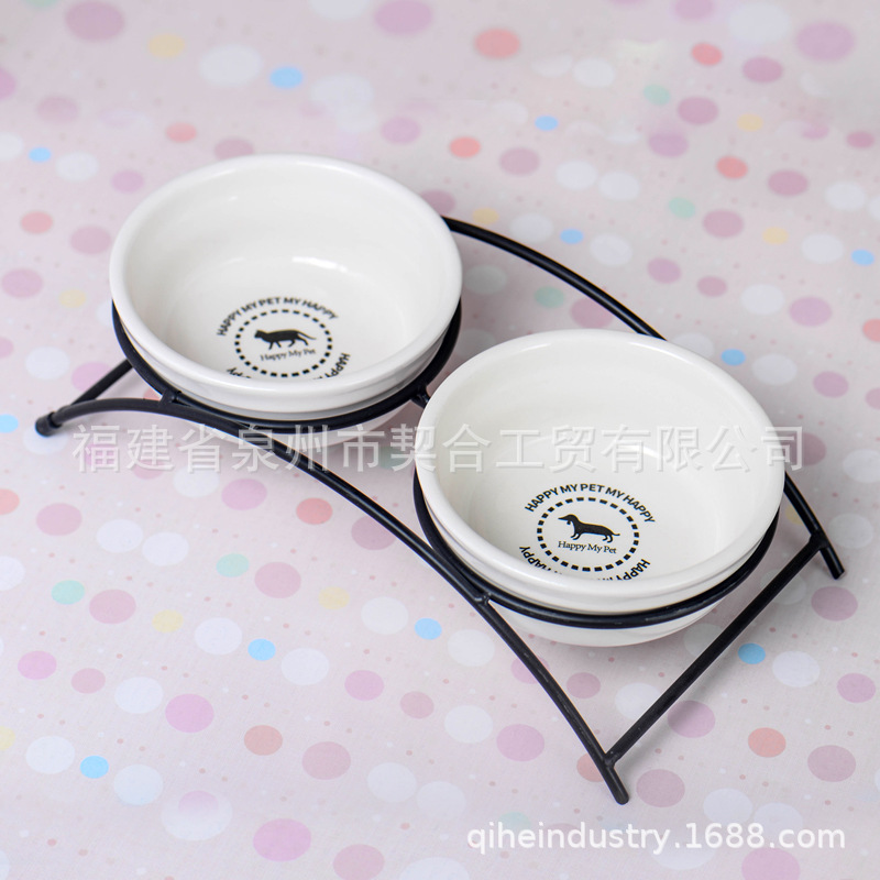 Tazón de cerámica para mascotas gato y perro Tazón universal de comida para mascotas tazón de perro redondo de dibujos animados