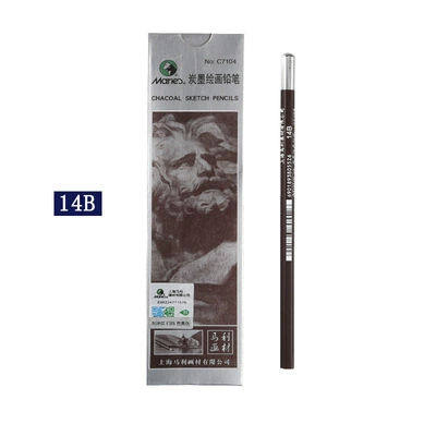 Карандаш матовый Marley C7104 угольный 14B для эскизов, рисовальный карандаш, карандаш для штриховки