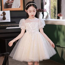 儿童礼服新款女童生日公主裙高端婚礼花童主持人钢琴演奏演出服夏