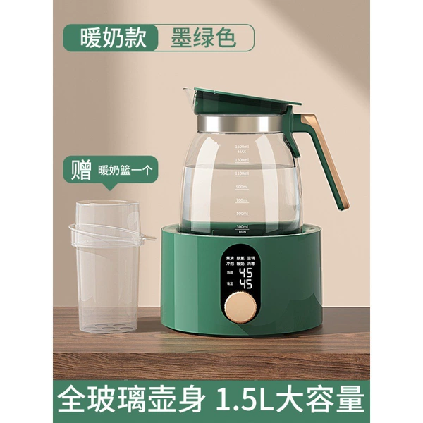 Green glass teapot, 1500 ml