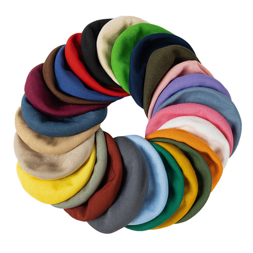 Spring and summer fashion versatile pumpkin beret painter hat retro knitted ladies breathable literary painter hat octagonal hat