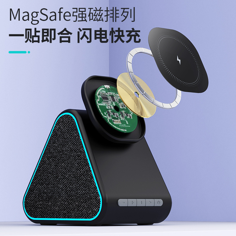 クリエイティブスタイル小型スピーカー、ワイヤレス充電、Bluetoothミニスピーカー、デスクトップ携帯電話ホルダー、ポータブル、高価値、Amazon|undefined