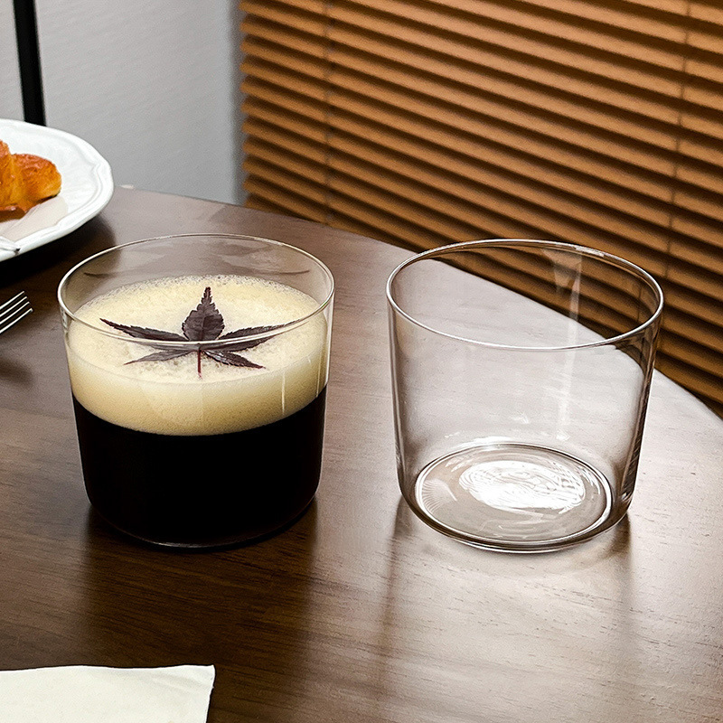 Taza de café con latte simple taza de té taza de cóctel taza de bebidas frías taza de café de vidrio de boca ancha taza de café de hielo ligero americano