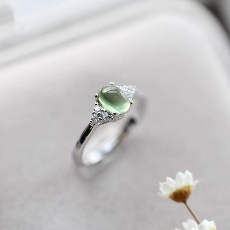 New Chinese Style Imitation Grape Stone Ring for Women, Light Green Oval, Simple and Versatile Index Finger Ring, High-End Niche Design Hand Jewelry New Chinese Style Imitation Grape Stone Ring for Women, Light Green Oval, Simple and Versatile Index Finger Ring, High-End Niche Design Hand Jewelry