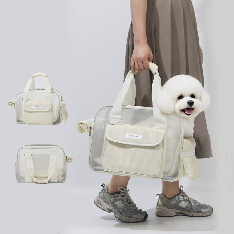 小型犬用の新しいペットのお出かけバッグ、可愛くてファッショナブルでシンプルで通気性のある春夏の猫バッグ、犬バッグ、旅行用ハンドバッグ|undefined
