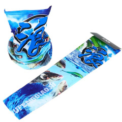 彩色圖案文字款垂釣用品護臂面巾 亮眼舒適便攜戶外運動遮陽套裝