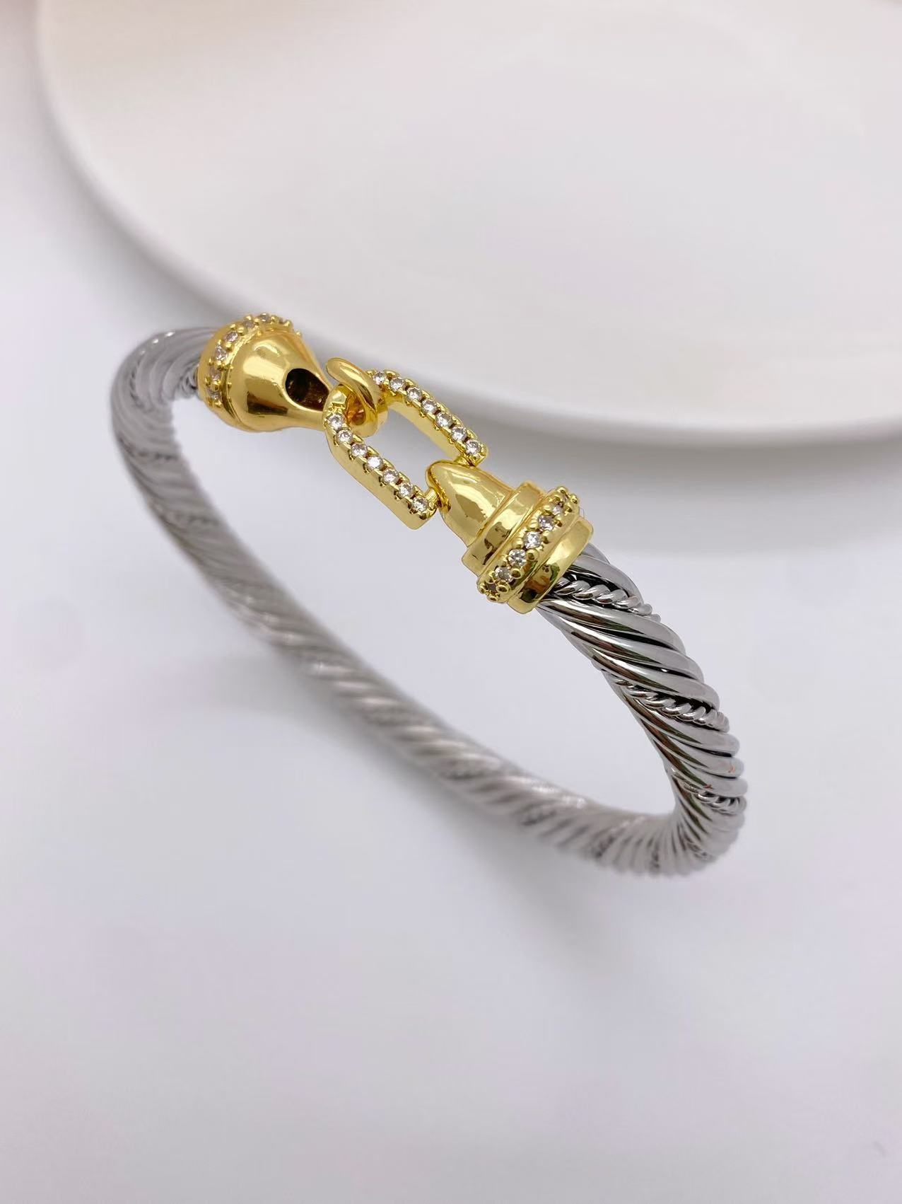Wholesale Jewelry Simple Style Geometric Copper Zircon 18K Gold Plated Inlay Bracelets Necklace display picture 10
