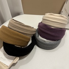 2025新款宽边气质绒面高级感纯色针织高颅顶发箍时尚百搭洋气头箍