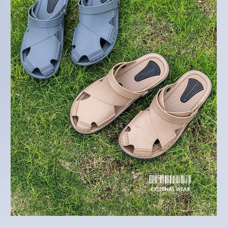 Вьетнамские сандалии из натурального каучука, летние мужские тапочки с открытым носком, дышащая верхняя одежда, пляжная обувь с отверстиями, красивая и легкая.