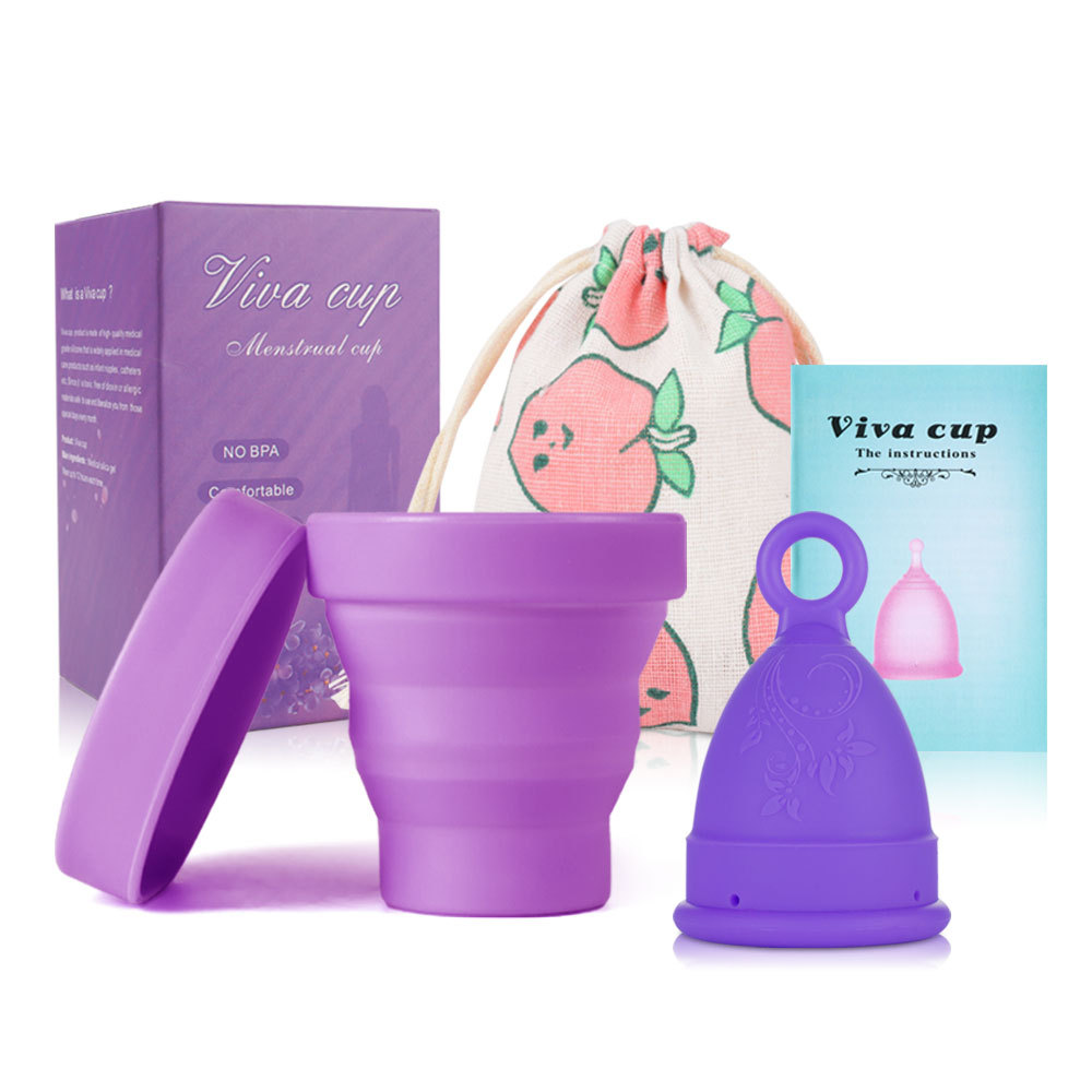 Cross-border new pull ring menstrual cup for women, allowing swimming during menstruation, reusable silicone moon cup