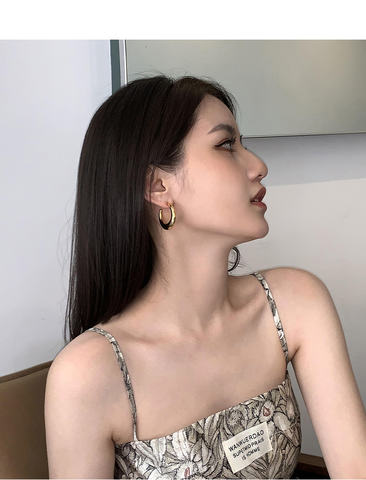 15g Weight 1 Pair Vintage Style Simple Style Solid Color Plating Copper Hoop Earrings