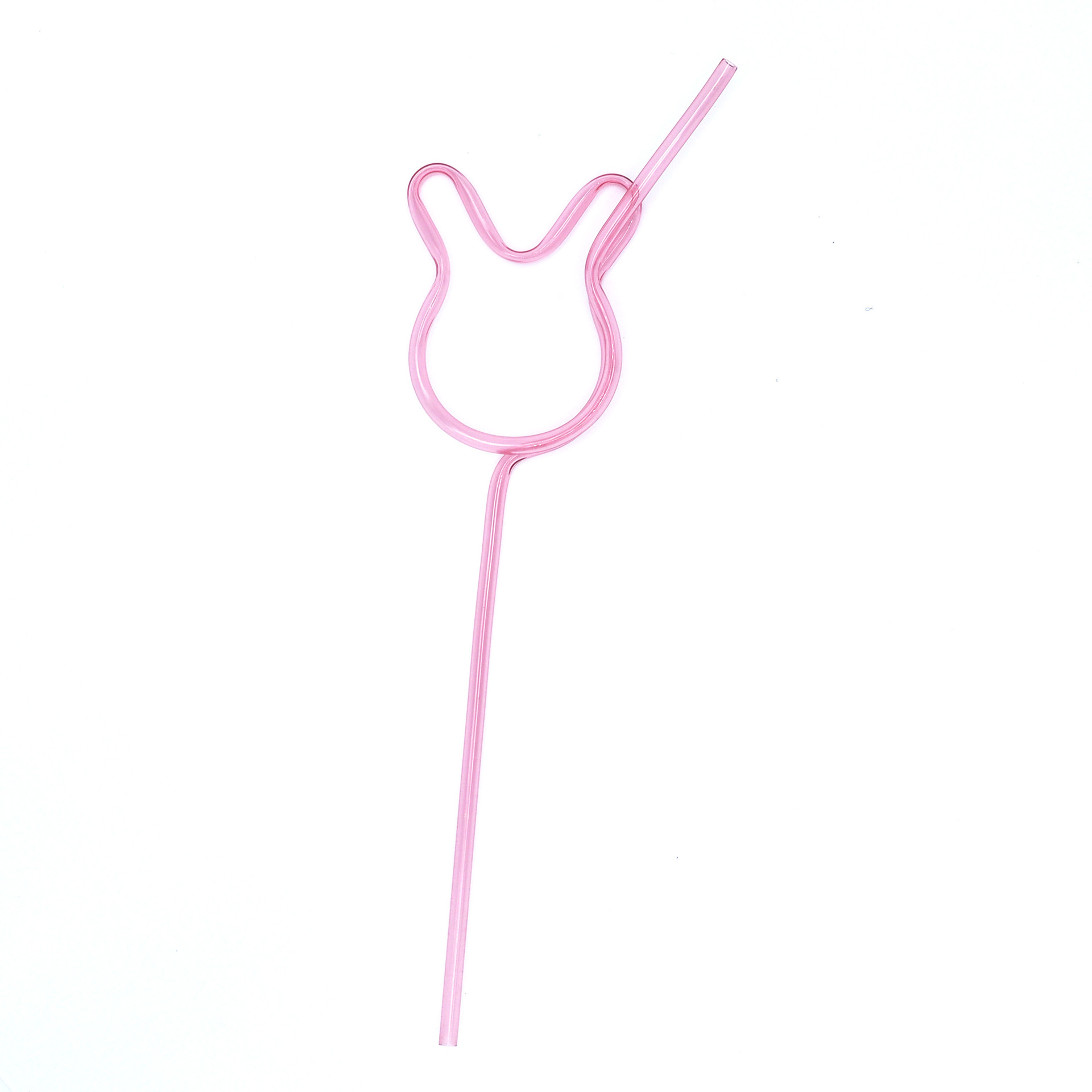 Direct Manufacturer Sales Creative Rabbit Shaped Straw PETG Plastic PVC Material Straw Crazy Party Shaped Straw