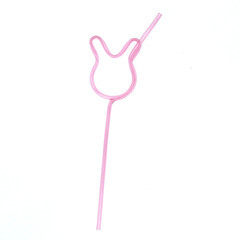 Direct Manufacturer Sales Creative Rabbit Shaped Straw PETG Plastic PVC Material Straw Crazy Party Shaped Straw