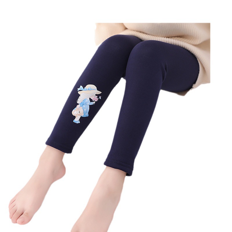 Polainas para niños niñas Otoño e Invierno forradas de lana engrosada polainas de terciopelo de una pieza para niños pantalones calientes pantalones de algodón para bebés