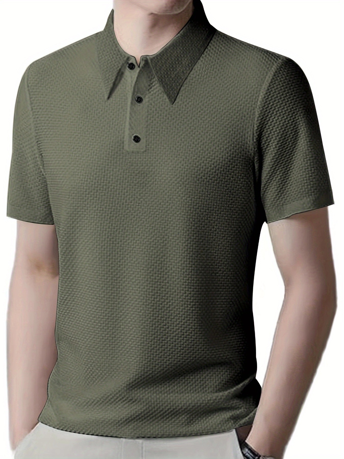 Comercio exterior transfronterizo 2026 verano nuevo hombre camiseta de manga corta polo camiseta europea y americana botón camiseta casual pesada