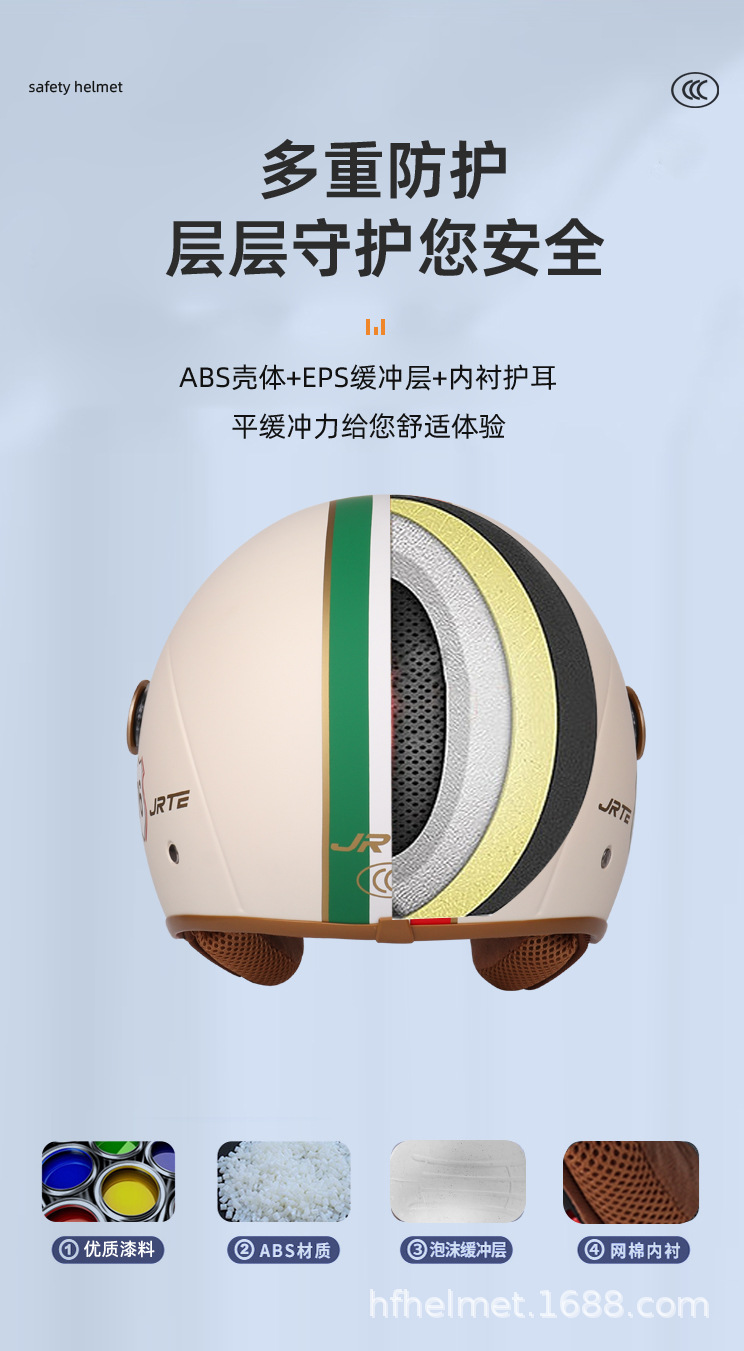 3c certified Four Seasons electric car helmet unisex motorcycle helmet double mirror sun protection warm factory wholesale
