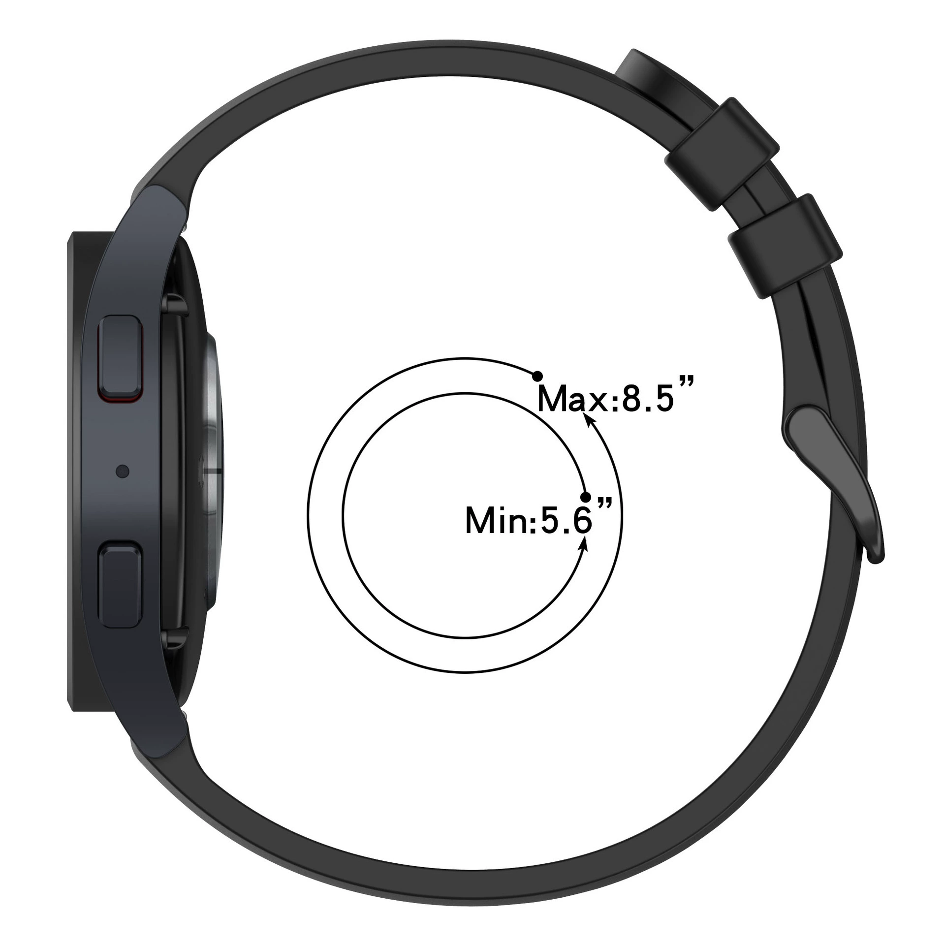 Подходит для Samsung Galaxy Watch6 (круглый корпус), сменный силиконовый ремешок с плоской застёжкой 20/22 мм