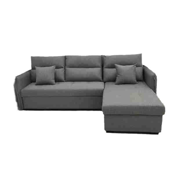 Sofá de esquina de la sala de estar moderna y simple, cama de tela de algodón y lino, almacenamiento multifuncional, sofá de doble propósito push-pull