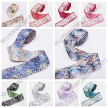 ins国版印花花卉AB面双面棉带丝带蝴蝶结DIY材料儿童发夹发垒德株