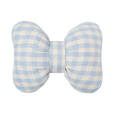 All-Season Universal Car Headrest, Headrest - plaid-bow-ribbon-waistband-blue-medium-size