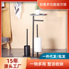 不锈钢落地纸巾架立式湿巾收纳架卫生间马桶刷酒店可移动卷纸架