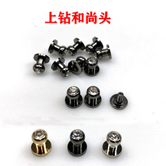 Guangzhou Supply Pure Copper Diamond-embossed Monk's Head Nipple Stud, Set with A-diamond and Water Diamond, Polished, Screw Thread, Punk Personal Style Clothing