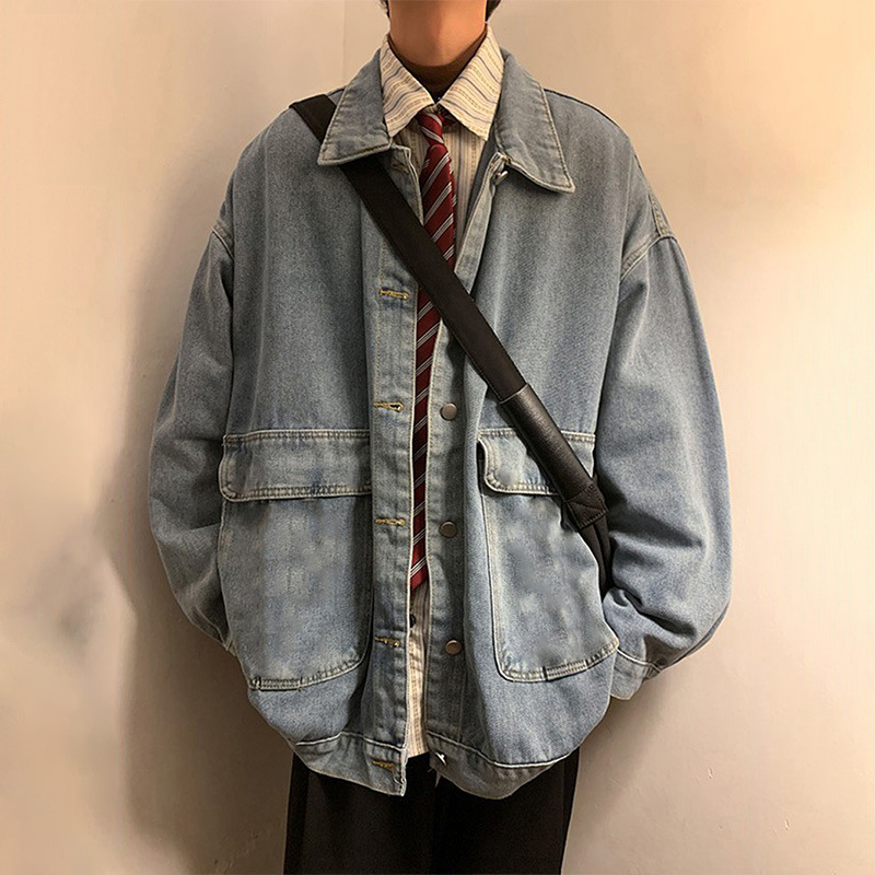 Japanese retro denim autumn jacket