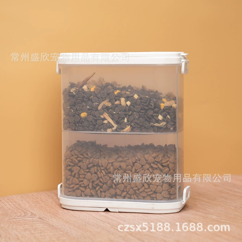 Контейнер для корма для животных Maimeng [с двойной крышкой], герметичный, влагонепроницаемый контейнер для корма для собак, контейнер для корма для кошек, контейнер для хранения, герметичный и компактный