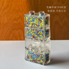 Mengxiang 製中空充填粒子ゼリーソフトビルディングブロックパズルビルディングクロスボーダープラスチックおもちゃ輸出用