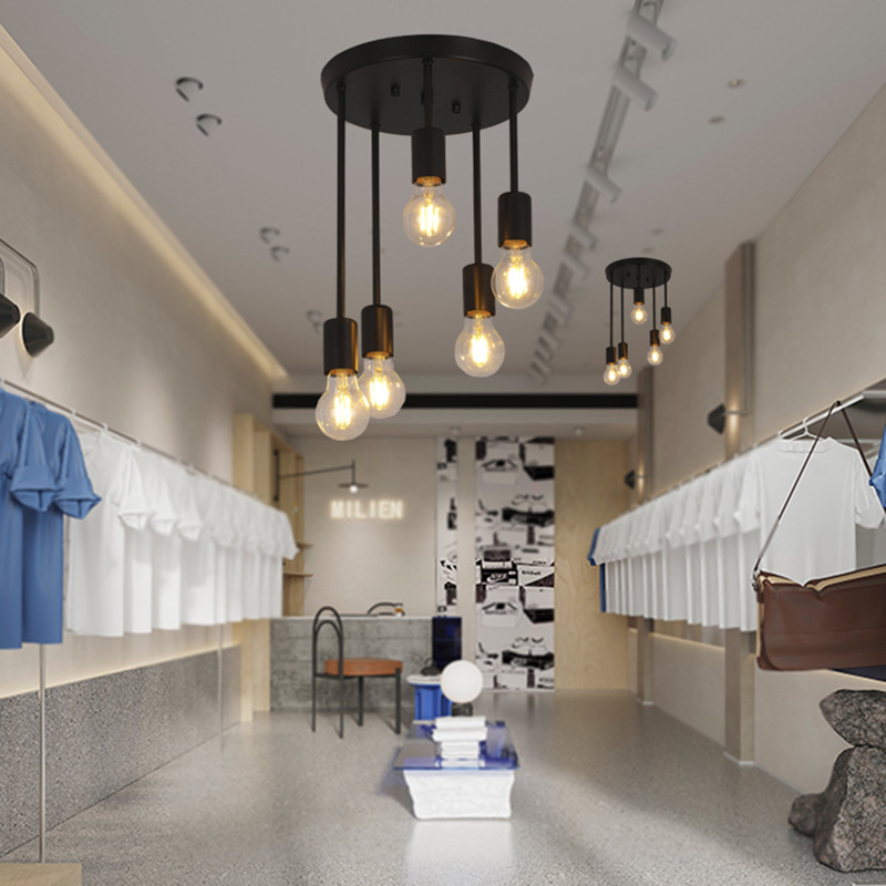 Suministro transfronterizo de hierro lámpara de techo comedor sala de estar cafetería bar pasillo de entrada balcón pequeña araña