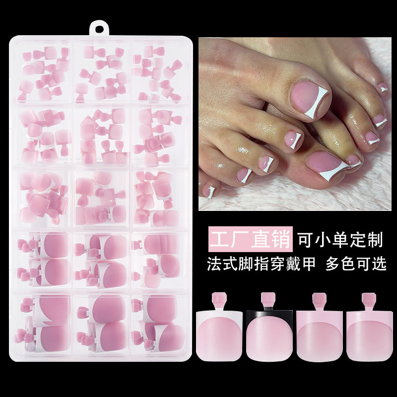 French-Style Seamless Pre-Made Nails, Cross-Border Toe Wear Nails, Handmade Nail Pieces, Removable Finished Nail Patches Wholesale French-Style Seamless Pre-Made Nails, Cross-Border Toe Wear Nails, Handmade Nail Pieces, Removable Finished Nail Patches Wholesale